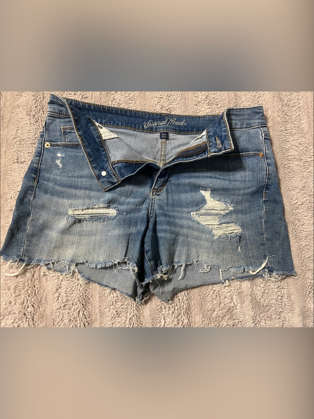 Vintage wash DistressedDenim Shorts